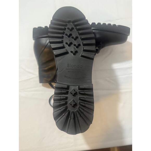 Blondo Waterproof Black Leather Combat Boots | Women’s Size 8.5 - Picture 6 of 9